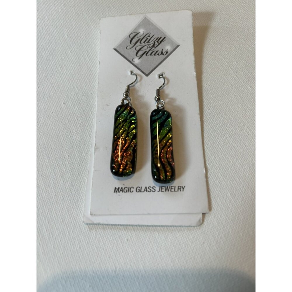 Magic Glass Jewelry Earrings Glitzy Magical Colorful Dangle No 2 Pair Ever Alike